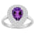 8x5mm Pear Shape Amethyst And White Topaz Accents Rhodium Over Sterling
Silver Double Halo Ring
