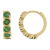 10K Yellow Gold Emerald Hoop Earrings .5ctw