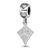 Rhodium Over Sterling Silver LogoArt Kappa Alpha Theta Kite Heart Bead