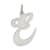 Rhodium Over Sterling Silver Fancy Script Letter E Initial Charm