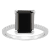 10x8mm Emerald Cut Black Onyx and 1/10 ctw Diamond Rhodium Over Sterling
Silver Ring