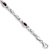 Rhodium Over 10k White Gold Garnet 4 Stone Bracelet