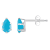 6x4mm Pear Shape Turquoise Rhodium Over 10k White Gold Stud Earrings
