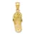 14k Yellow Gold Textured 3D August Cubic Zirconia Birthstone Flip Flop Pendant