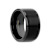VULCAN Flat Black Tungsten Ring with Brushed Center & Polished Edges 12mm