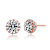 CZ Halo Stud Earrings In 18K Rose Gold Over Bronze