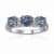London Blue Topaz and Moissanite Sterling Silver 3-Stone Ring