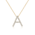 Lab-Grown Diamond Initial A Necklace In 14K Gold Over Sterling Silver 0.50ctw