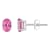 6x4mm Oval Pink Topaz 14k White Gold Stud Earrings
