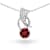 Natural Red Garnet Sterling Silver Round Shape Pendant with Chain