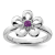 Sterling Silver Stackable Expressions Polished Flower Amethyst Ring 0.10ctw