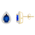 7x5mm Pear Shape Created Sapphire And Created White Sapphire 10k Yellow
Gold Halo Stud Earrings
