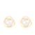 White Cultured Akoya Pearl 14k Yellow Gold Earrings 6.5-7mm