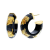 14K Yellow Gold Over Sterling Silver with Gold Leaf Faceted Acrylic
Huggies in Black