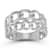 Sterling Statements Rhodium Over Sterling Silver Stacked Curb Ring