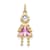 10k Yellow Gold Pink Simulant June Birthstone and Clear Cubic Zirconia
Girl Charm