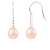 7-7½mm Pink Cultured Freshwater Pearl and Cubic Zirconia Rhodium Over
Sterling Silver Earrings