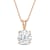 White Cubic Zirconia 14k Rose Gold Pendant With Chain 2.00ctw