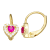Lab Ruby And White Cubic Zirconia 14k Yellow Gold Over Silver Children's
Heart Earrings 0.63ctw