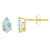 6x4mm Pear Shape Aquamarine 10k Yellow Gold Stud Earrings