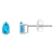 5x3mm Pear Shape Blue Topaz 14k White Gold Stud Earrings