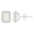 6x4mm Emerald Cut Opal 1/5 ctw Diamond Rhodium Over Sterling Silver Halo
Stud Earrings