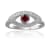 Garnet with Moissanite Accents Rhodium Over Sterling Silver Evil Eye
Halo Ring
