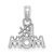 Rhodium Over 14k White Gold Textured Number 1 MOM Charm
