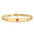 14k Yellow Gold Medical Soft Diamond Shape Red Enamel Curb Link ID Bracelet