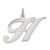 Rhodium Over Sterling Silver Fancy Script Letter H Initial Charm