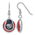 Rhodium Over Sterling Silver MLB LogoArt Washington Nationals Enamel Earrings