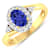 0.89ctw Violet Tanzanite and Diamond 14K Yellow Gold Halo Ring