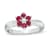0.43ctw Ruby and Diamond Flower Cluster Ring in 14k White Gold