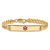 14k Yellow Gold Medical Red Enamel Curb Link ID Bracelet