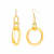 14K Yellow Gold Over Sterling Silver Acrylic Dangle Link Earrings in Honey