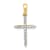 10k Yellow Gold and Rhodium Over 10k Yellow Gold 0.168 ctw Diamond Cross Pendant