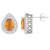 8x5mm Pear Shape Citrine And White Topaz Accent Rhodium Over Sterling
Silver Halo Stud Earrings