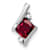 Rhodium Over 10k White Gold 0.65 ctw Cushion Lab Created Ruby and
Diamond Chain Slide Pendant
