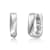 Geometric Rectangle Mini Hoop Earrings In White Rhodium Over Brass