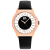 Jivago Women's Fun Black Dial, Rose Bezel, Black Satin Leather Strap Watch