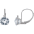10K White Gold Lab Created White Sapphire and Diamond Round Leverback
Earrings 2.53ctw
