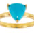 Turquoise Trillion Solitaire Ring In 18K Gold Over Sterling Silver 8mm