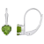 5mm Heart Shape Peridot Rhodium Over 10k White Gold Drop Earrings