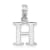 Sterling Silver Polished Block Initial -H- Pendant