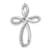 Rhodium Over 10k White Gold 0.154 ctw Diamond Cross Chain Slide Pendant