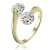 Clear Cubic Zirconia, 14k Yellow Gold Over Sterling Silver Bypass Ring 2.5ctw