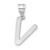 Rhodium Over 14k White Gold Polished Bubble Letter V Initial Pendant