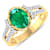 1.83ctw Green Emerald and Diamond 14K Yellow Gold Halo Ring