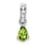 Rhodium Over 10k White Gold 0.5 cttw Pear Peridot and Accent Diamond Pendant