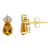7x5mm Pear Shape Citrine with Diamond Accents 14k Yellow Gold Stud Earrings